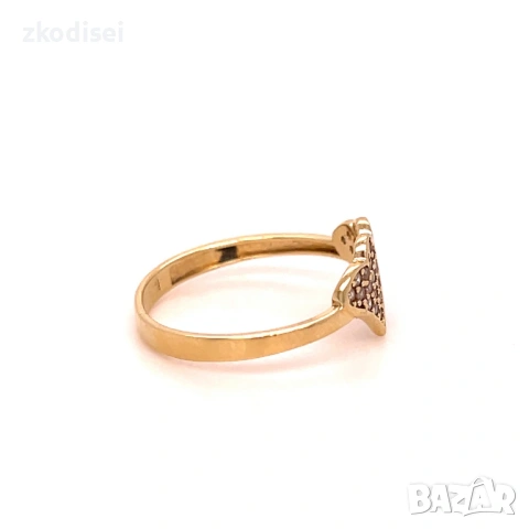 Златен дамски пръстен 1,37гр. размер:52 14кр. проба:585 модел:37666-1, снимка 3 - Пръстени - 53563747
