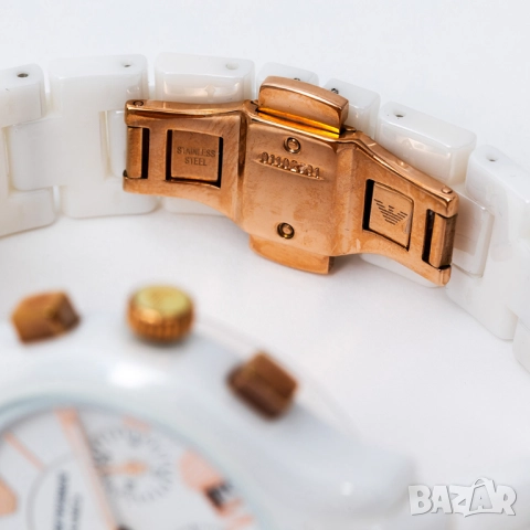 Оригинален дамски часовник Emporio Armani AR1417 Ceramica Chronograph -50%, снимка 9 - Дамски - 52240461