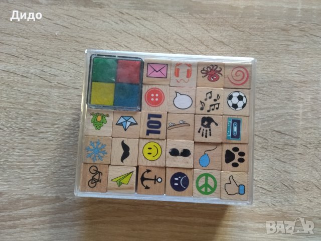 Комплект детски дървени печати за игра (2бр), снимка 4 - Рисуване и оцветяване - 40194484