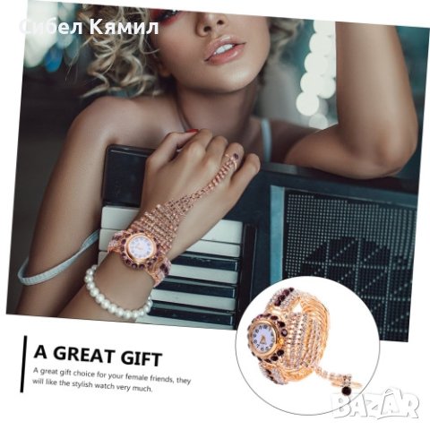 fashion 3v1 дамски часовник гривна и пръстен HOT SALE, снимка 4 - Дамски - 44444212