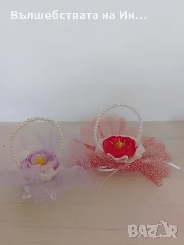 Ръчно изработени кошнички с цвете , снимка 3 - Декорация за дома - 49204193