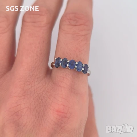 СРЕБЪРЕН ПРЪСТЕН С РУБИН, САПФИРИ, ИЗУМРАДИ., снимка 5 - Пръстени - 51149663