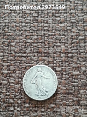 50 центимес 1915 г. Франция-сребро, снимка 2 - Нумизматика и бонистика - 35689999
