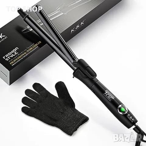 Нова маша K&K керамично покритие оформяне на коса Прическа Къдрене Вълни, снимка 7 - Маши за коса - 49409697