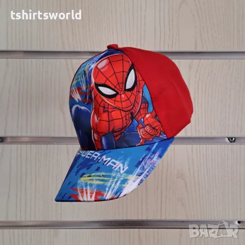 Нова детска шапка с козирка СпайдърМен (SpiderMan) в червен цвят, снимка 2 - Шапки, шалове и ръкавици - 47676724