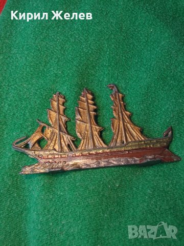 СТАР ОЛОВНА СТАТУЕТКА ФИГУРКА на КОРАБ ВЕТРОХОД ПЛАТНОХОД ЛАКИРАН РЯДЪК за КОЛЕКЦИЯ ДЕКОРАЦИЯ 22736, снимка 14 - Колекции - 38138051