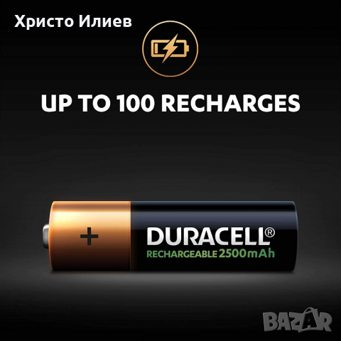 Презареждащи акумулаторни батерии Duracell 2500mAh AA 4бр, снимка 8 - Друга електроника - 36359615