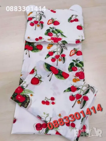 Комплект за количка бебешки с възглавница, одеяло и чаршаф за бебе, снимка 3 - Спално бельо и завивки - 47806667