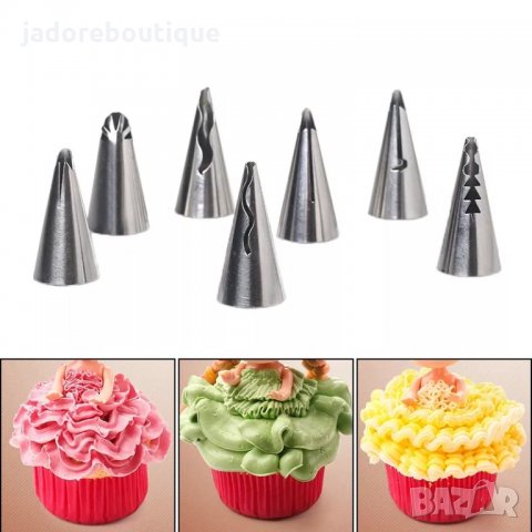 7 броя накрайници за пош комплект , снимка 3 - Аксесоари за кухня - 35761611