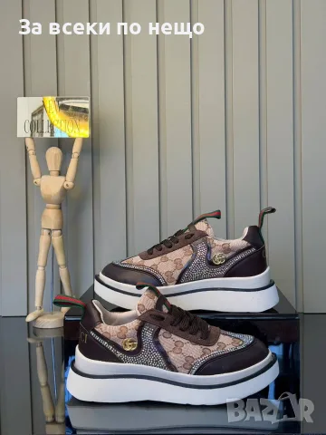Gucci Дамски Маратонки С Монограм И Камъни👟Дамски Спортни Обувки С Кристали - 3 Цвята Код SEM-955