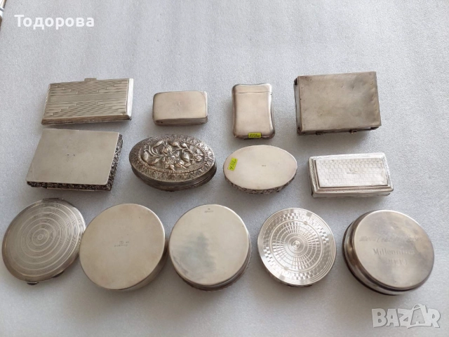 Лот сребърни кутии за хапчета, енфие или тютюн-цена 5 лева за грам, снимка 2 - Други - 52010808