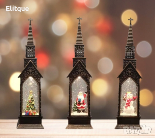 Вълшебна коледна кула с LED светлини и падащи снежинки, снимка 7 - Други стоки за дома - 52831216