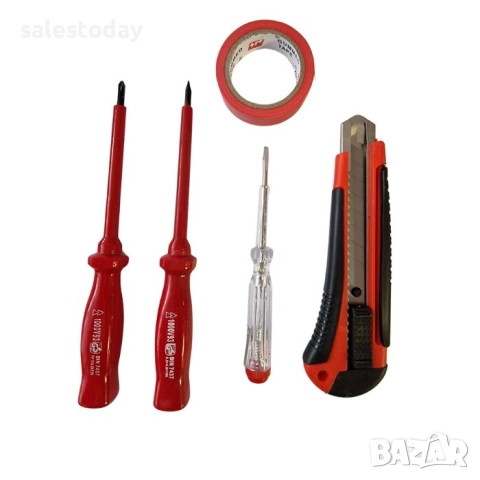 Комплект инструменти, Фазомер/ тестер, 5 части