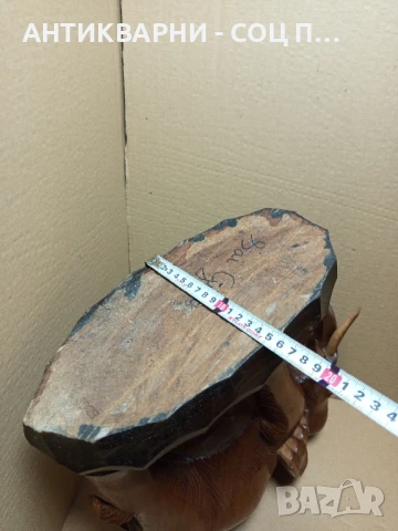 Стар Голям Ръчно Изработен Дървен Слон., снимка 13 - Антикварни и старинни предмети - 50991470