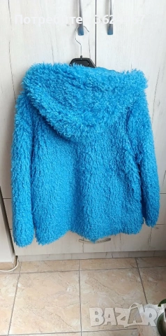 Дамско синьо палто , снимка 2 - Палта, манта - 53202719