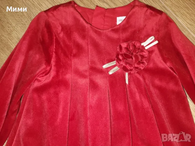 Нова червена рокля Mayoral, 12 месеца, снимка 6 - Бебешки рокли - 48074240