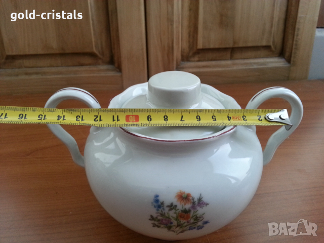 Стар български порцелан захарница, снимка 3 - Антикварни и старинни предмети - 36250271
