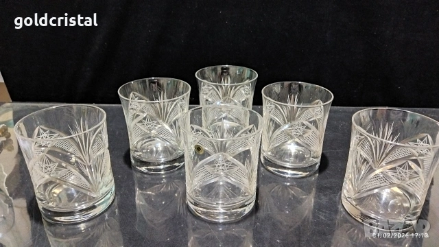 кристални чаши серия Зорница , снимка 3 - Антикварни и старинни предмети - 49427013