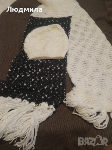 Комплекти,шапка с шал,ръчно плетени,вълна, снимка 4 - Шапки - 51005122