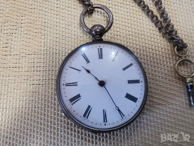 сребърен джобен часовник, снимка 2 - Джобни - 41711425