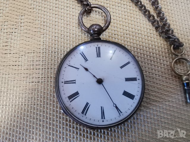 сребърен джобен часовник, снимка 2 - Джобни - 41711425