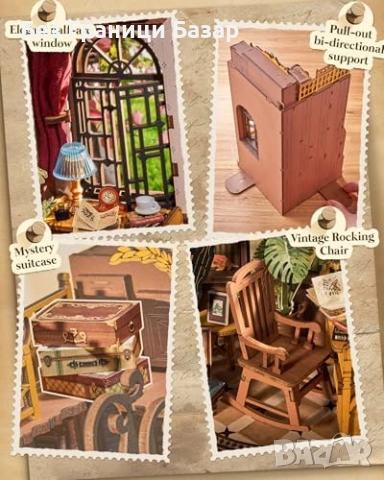 Нов Креативен 3D книжен декор Мини библиотека за рафт DIY модел , снимка 3 - Други - 51902400