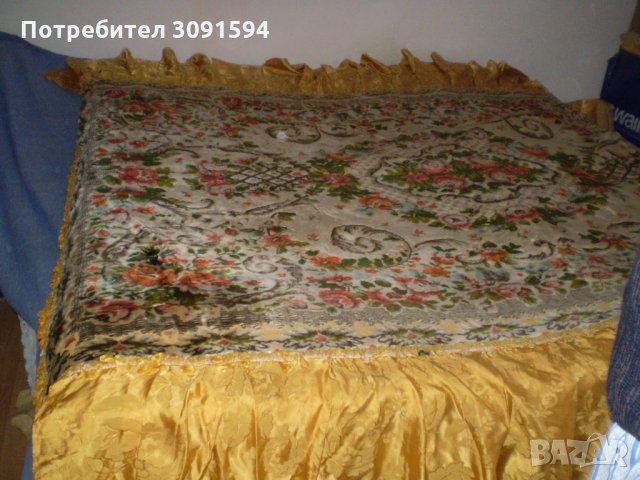Винтич много цветна  плюшена покривка за легло, снимка 3 - Колекции - 34456074