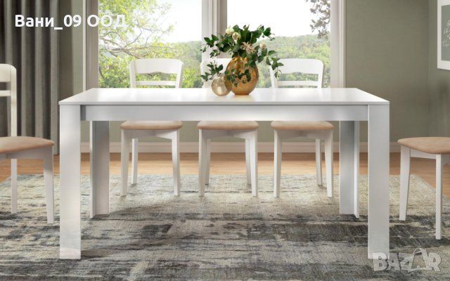 Голяма бяла трапезна маса, снимка 3 - Маси - 44296362