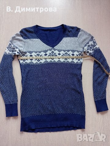 Красив пуловер с вълна в състава, S/M размер, снимка 2 - Блузи с дълъг ръкав и пуловери - 35786217
