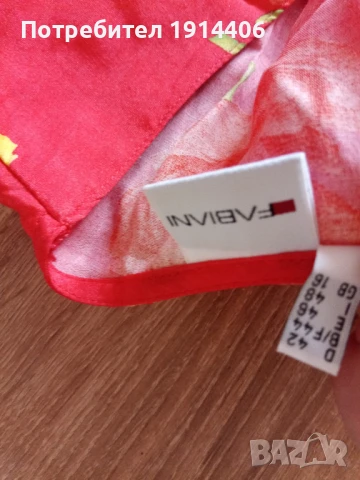 Красива лятна дамска червена рокля на цветя Fabiani, снимка 7 - Рокли - 50585130