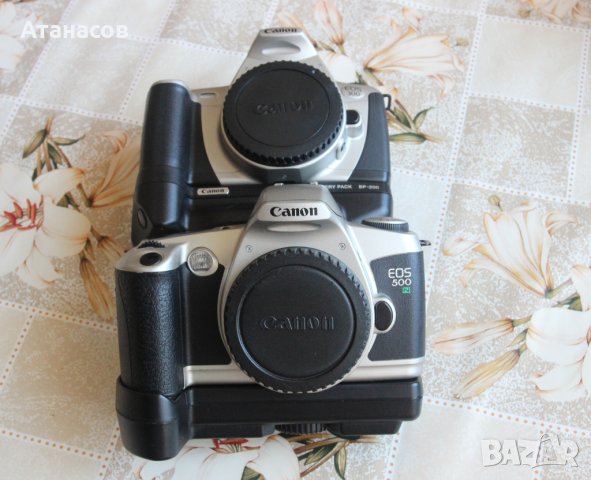 CANON EOS 500N филмов фотоапарат + батери пак , снимка 5 - Фотоапарати - 40755946
