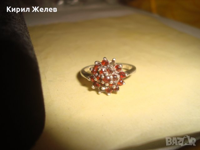 СТАР РУБИНЕН СРЕБЪРЕН ПРЪСТЕН СТЕРЛИНГ СИЛВЪР с ЩЕМПЕЛИ и за РУБИН КАМЪНИТЕ ЮВЕЛИРНА ИЗРАБОТКА 25377, снимка 7 - Антикварни и старинни предмети - 34628472