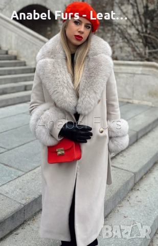 Дамски палта от кашмир и естествен косъм, снимка 8 - Палта, манта - 51862584