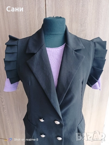 Черен дълъг елек , снимка 5 - Елеци - 51631964