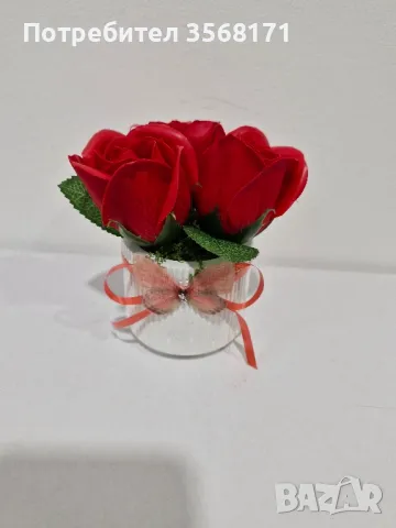 Кашпи със сапунени рози, снимка 4 - Подаръци за жени - 49226310