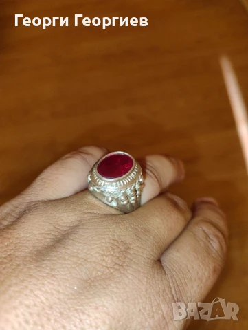 Сребърен пръстен фараон, снимка 3 - Пръстени - 51330171