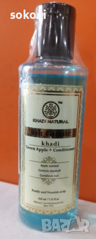 Khadi Green Apple & Conditioner Shampoo / Кади Билков Шампоан и Балсам Със Зелена ябълка 210мл