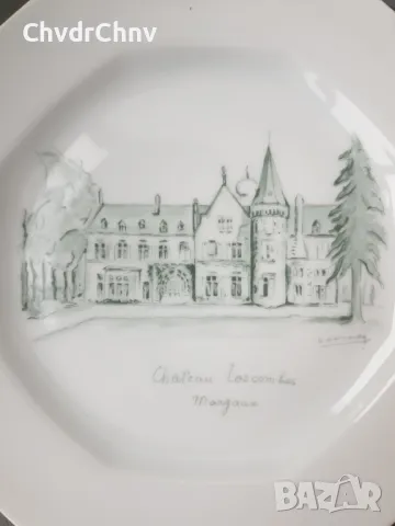 6бр Limoges Chateau Vin/ЛИМОЖ стара френска колекционерска декоративна порцеланова чиния-картина, снимка 7 - Колекции - 48068437