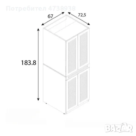 Шкаф за пералня и сушилня , снимка 4 - Шкафове - 55793028