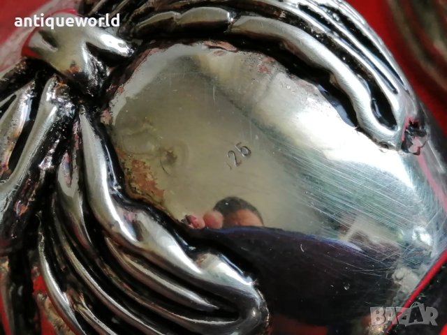 СРЕБЪРНО  Яйце с Поставка ,Сребро 925 ,129гр., снимка 5 - Антикварни и старинни предмети - 42648451