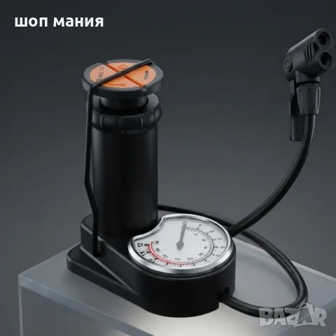 Подова велосипедна помпа с манометър – До 12 BAR, универсална глава