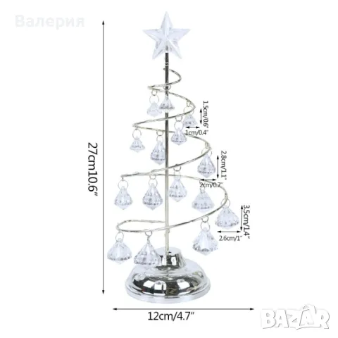 Акумулаторна нощна лампа LED нощна лампа коледна елха с ефект от диаманти, снимка 3 - Лед осветление - 47306220