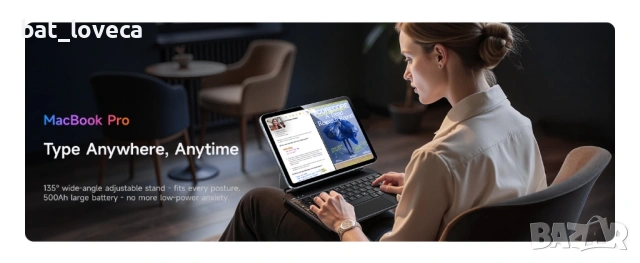 Калъф-клавиатура HOU MF-12 за iPad Pro 12.9 инча, магнитна плаваща магическа клавиатура за iPad Pro, снимка 3 - Таблети - 53668505