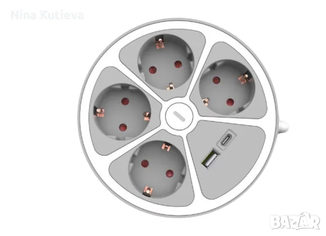 Удължител Technaxx, 4 контакта, 1x USB-A, 1x USB-C, снимка 3 - Друга електроника - 56375038