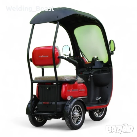 Триместна Електрическа триколка X3+ 1500W / 48V/ 20Ah - Червена, снимка 3 - Мотоциклети и мототехника - 51284499