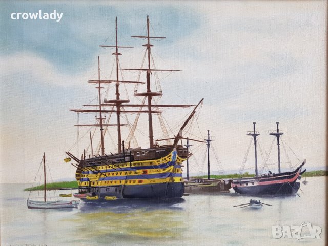 Картина Неустрашим от Карибски пирати англиски кораб маслени бои, снимка 2 - Картини - 44431740