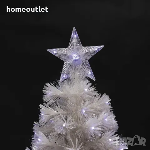 ПРОМОЦИЯ Коледна елха в бяло с вградени LED светлини и височина 150 см, 88063, снимка 3 - Декорация за дома - 48138200