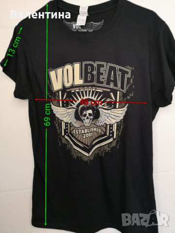 Разпродажба VOLBEAT Мъжка/дамска черна тениска, размер L, снимка 2 - Тениски - 36457775