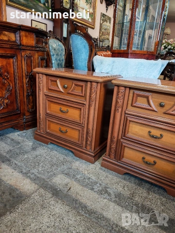 Чифт масивни нощни шкафчета , снимка 6 - Шкафове - 53672652