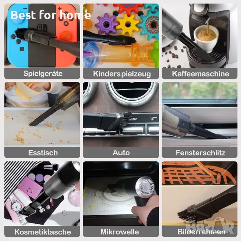 Мощна ръчка акумулаторна прахосмукачка с комплект накрайници  WHJC, снимка 7 - Прахосмукачки - 48256395